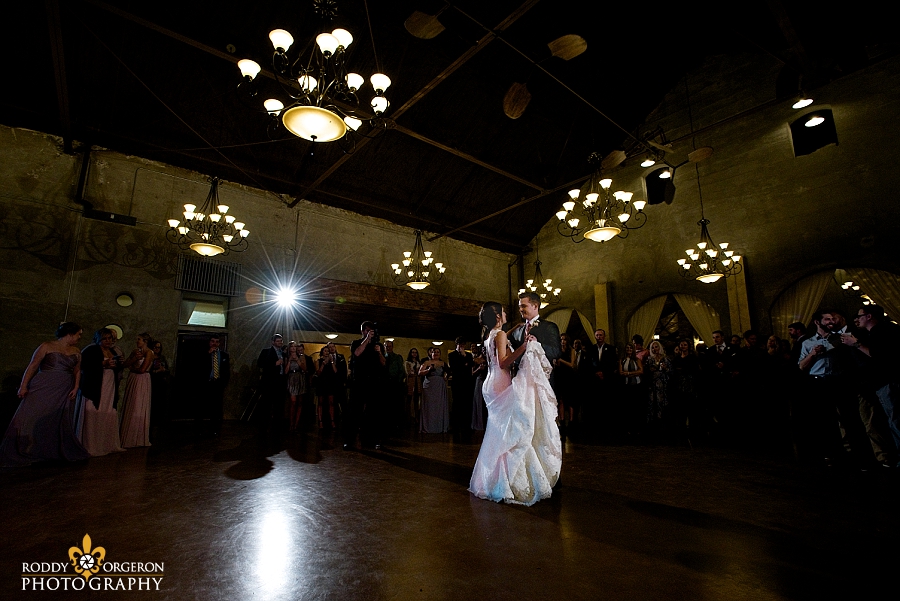 First dance with bride and groom at The Olde Dobbin Station in Texas
