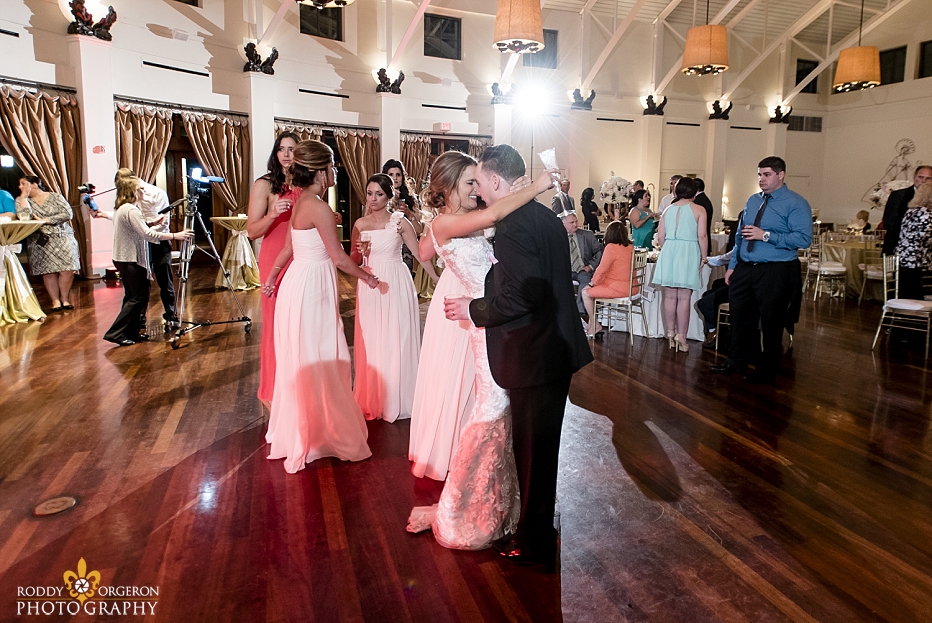 bride and groom dance on the dance floor at The Audubon Tea Room in New Orleans