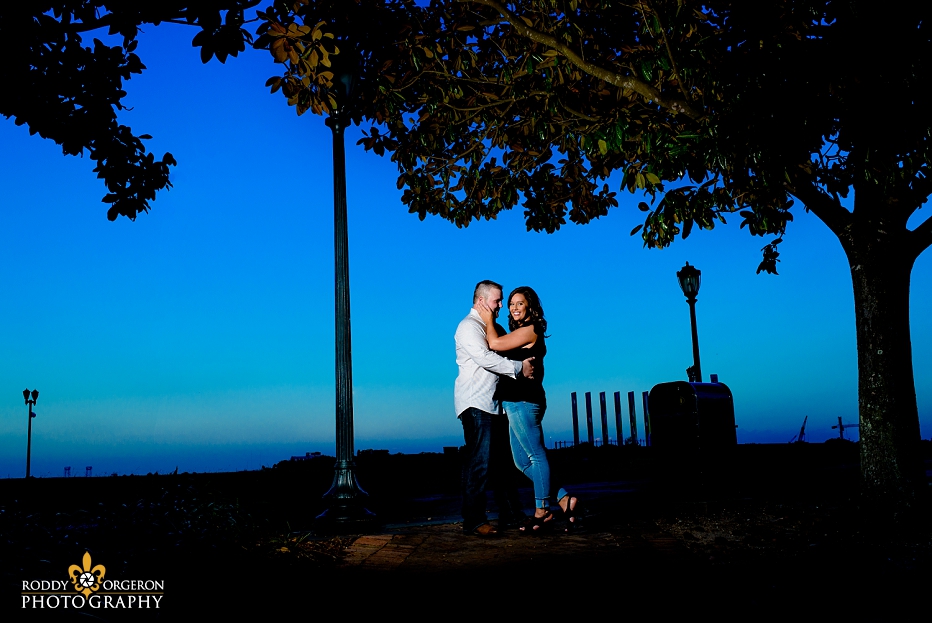 Engagement session on the Mississippi River in New Orleans