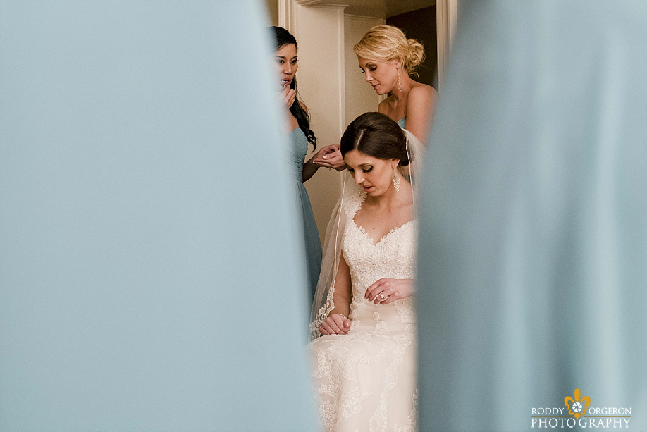Bride getting ready in New Orleans