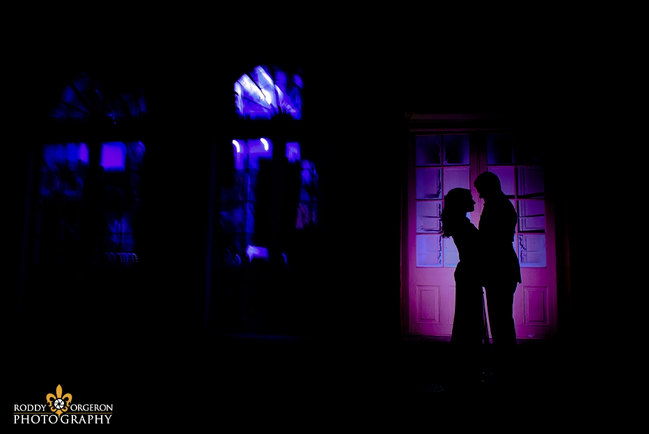 New Orleans Engagement session silhouette