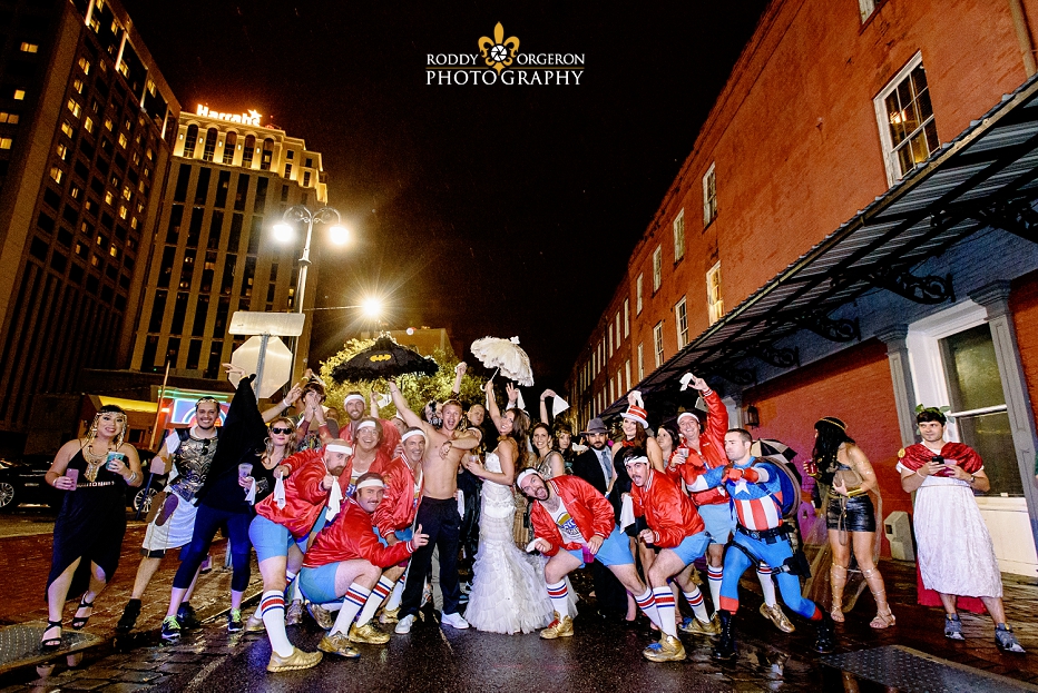 610 Stompers with Bride and Groom second line at wedding