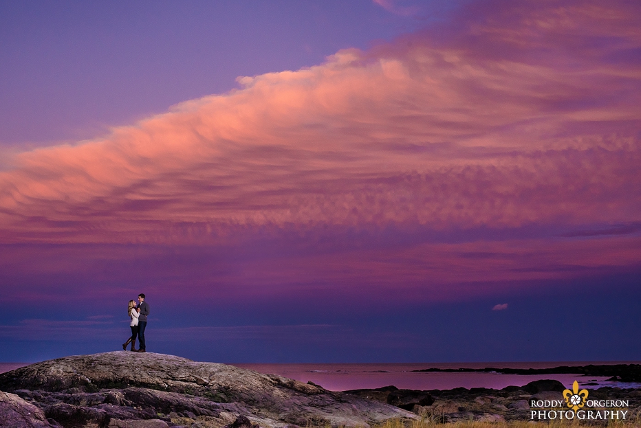 Odiorne Point State Park engagement session on the rocks