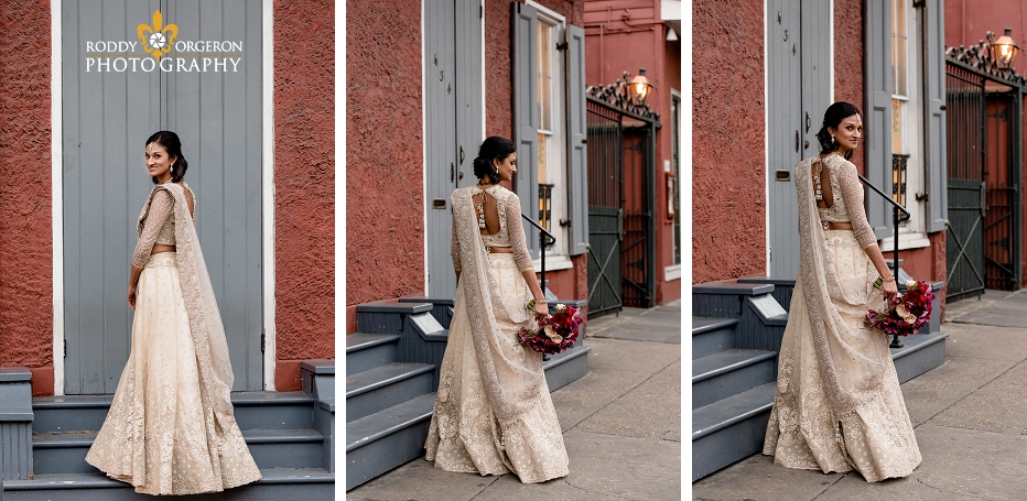 Bride in the French Quarter for her bridal session