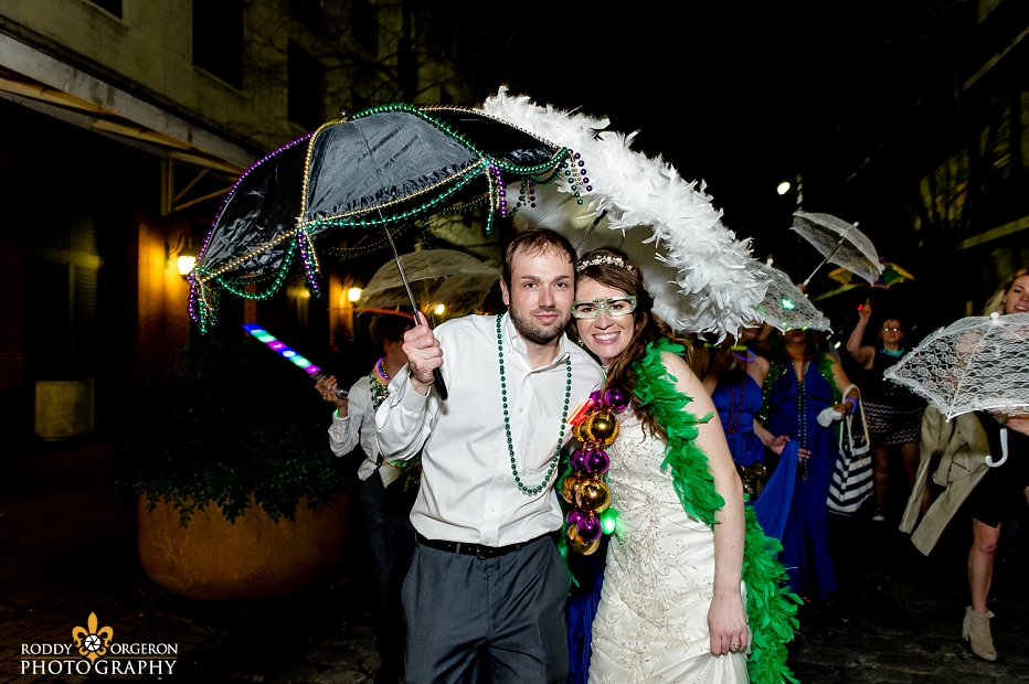 Second line at The Chicory wedding venue in New Orleans