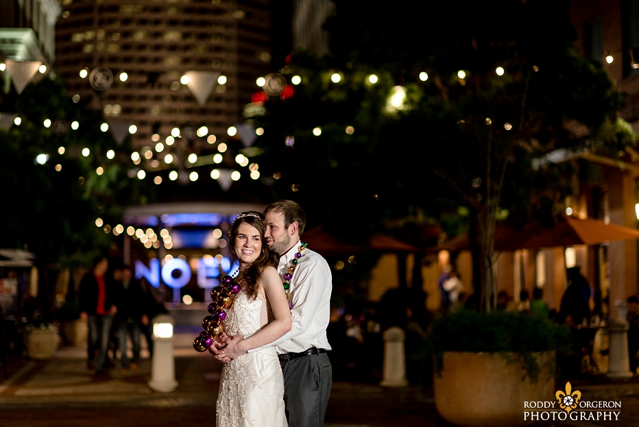 bride and groom at The Chicory wedding venue in New Orleans