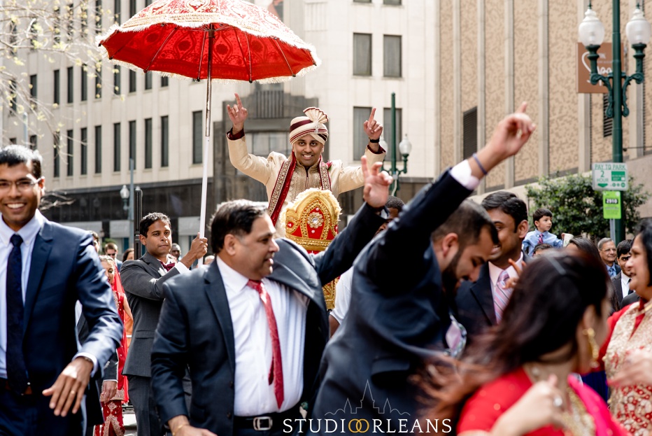 Indian wedding the baraat at the Roosevelt hotel in New Orleans