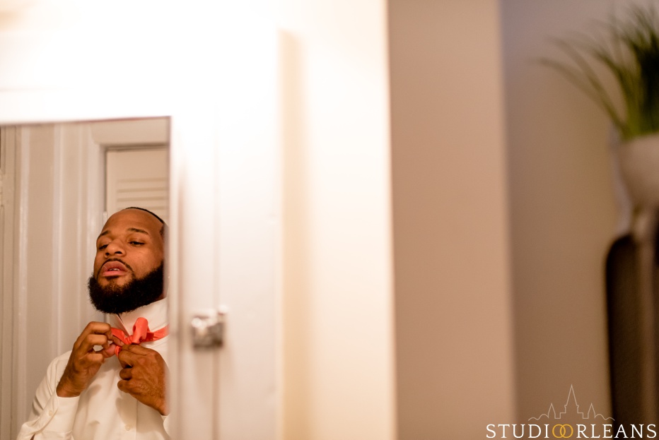 The groom getting ready for the big day. Photo by Studio Orleans New Orleans Photographers