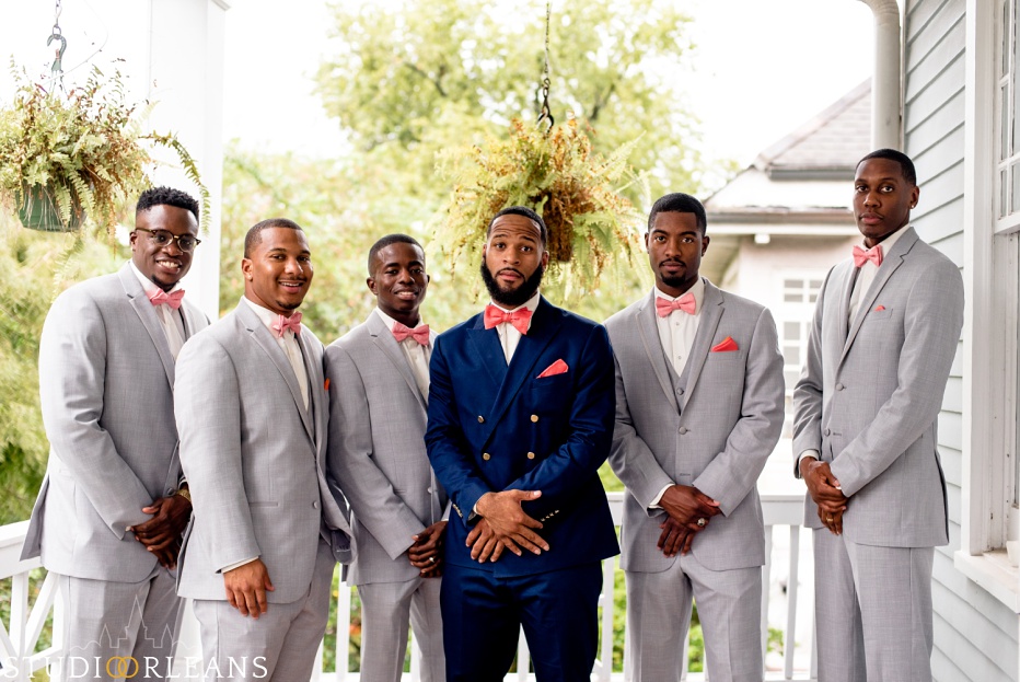 The groom and groomsmen ready for the big day. Photo by Studio Orleans New Orleans Photographers