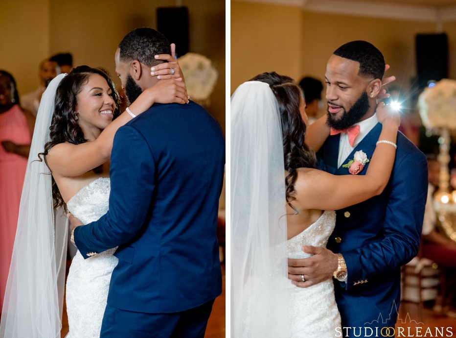First dance with the bride and groom at Cedar Grove Plantation. Photo by Studio Orleans New Orleans Photographers