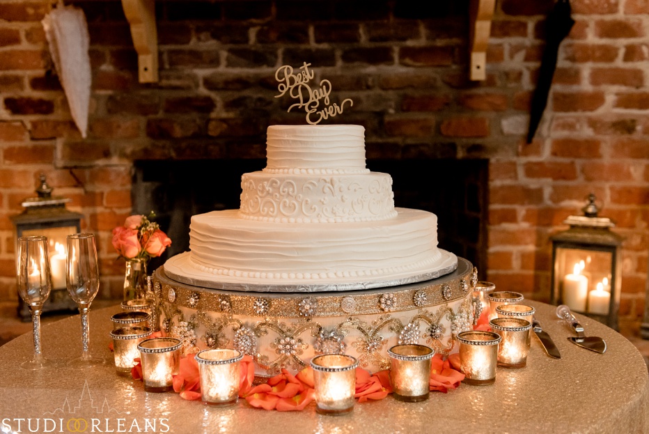Best Day Ever cake at Cedar Grove Plantation. Photo by Studio Orleans New Orleans Photographers