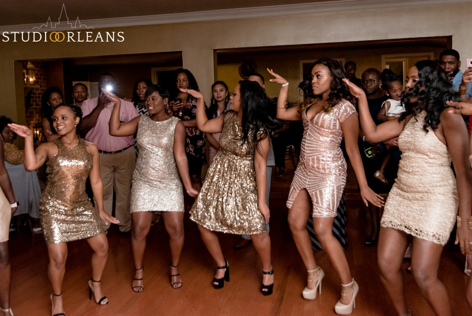 The girls dance with friends at Cedar Grove Plantation. Photo by Studio Orleans New Orleans Photographers