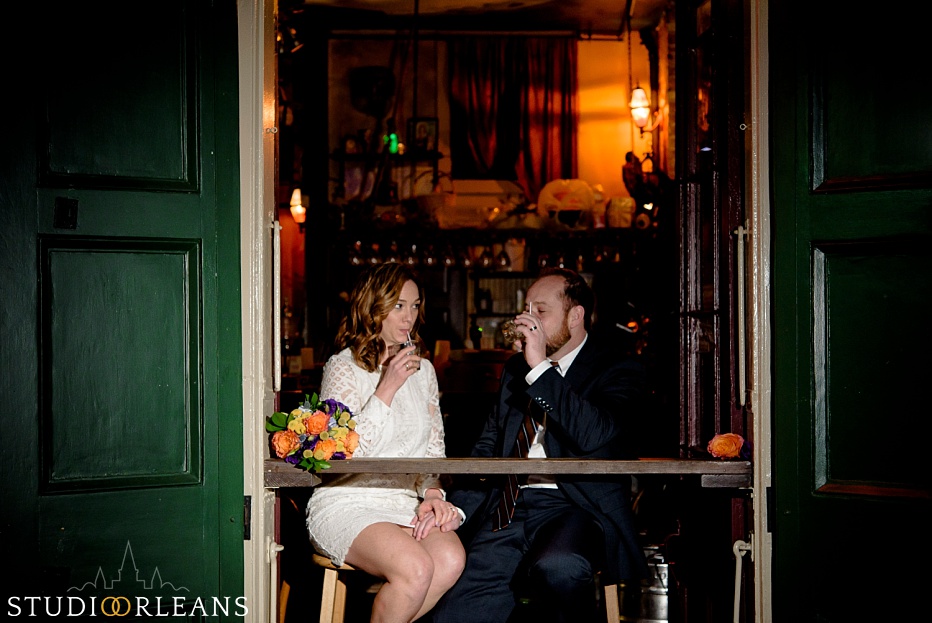 New Orleans Engagement Session in a bar