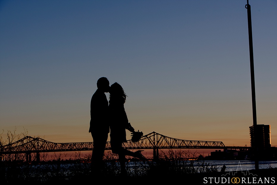 New Orleans Engagement Session by the Mississippi River