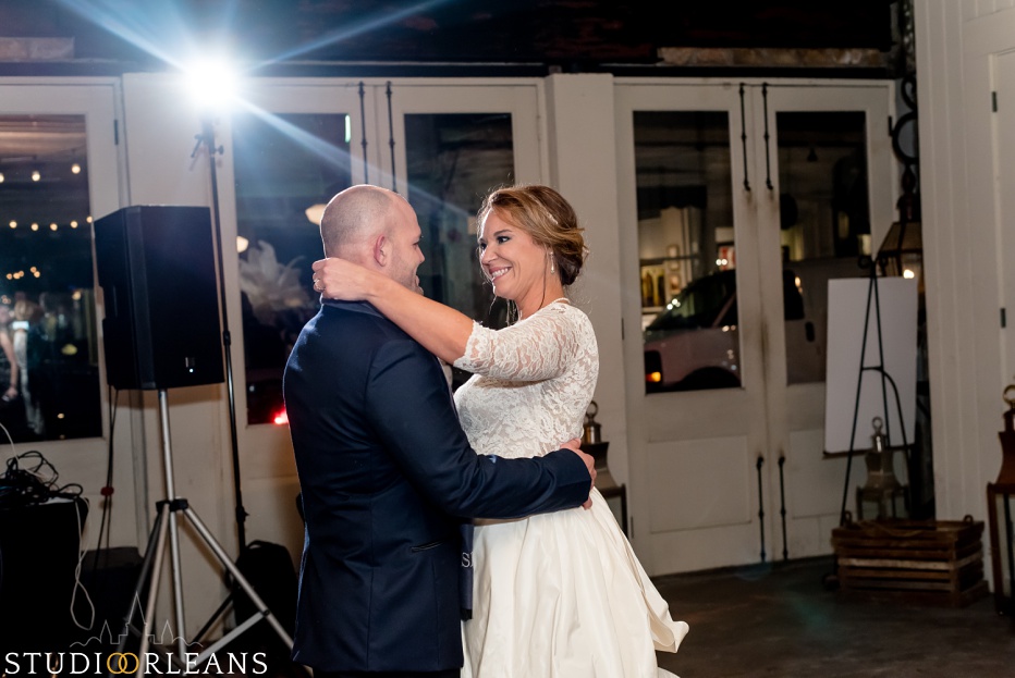 First dance with bride and groom at Belovo in New Orleans