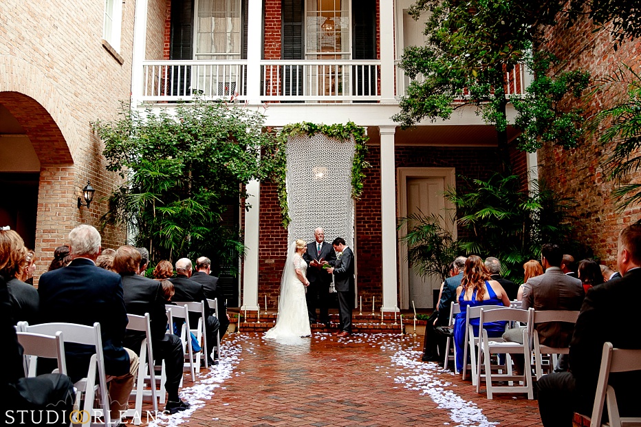 A wedding ceremony at the Chateau Lemoyne hotel in New Orleans