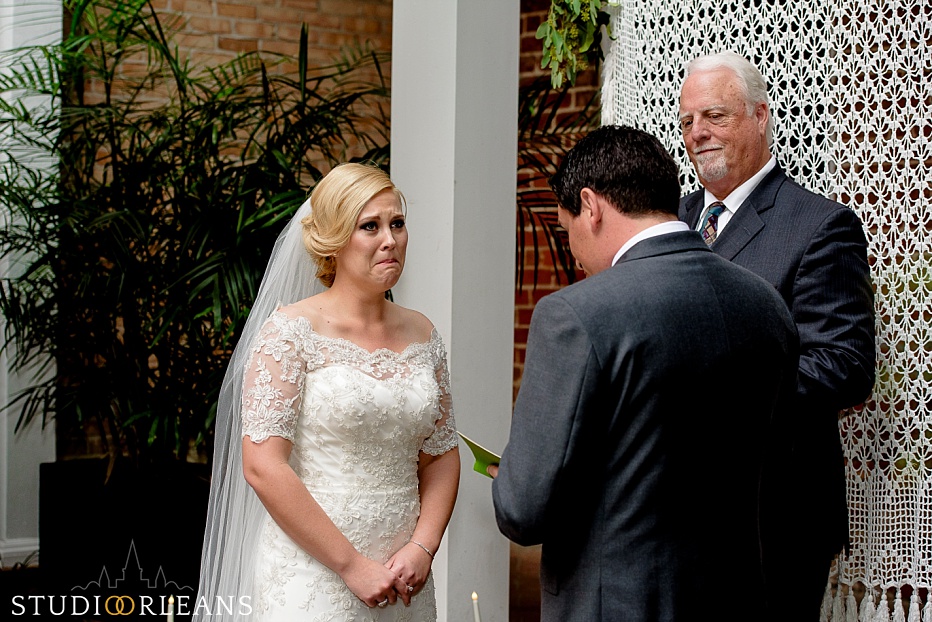 A wedding ceremony at the Chateau Lemoyne hotel in New Orleans