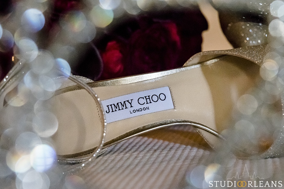  Jimmy Choo shoes taken during bride prep in New Orleans