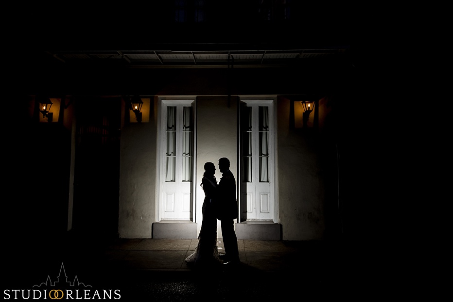 Bride and groom in the French Quarter after there beautiful elopement in New Orleans
