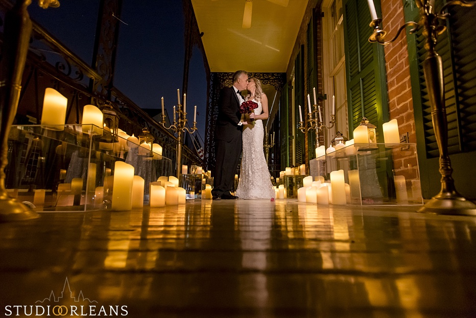 Bride and groom in the French Quarter after there beautiful elopement in New Orleans