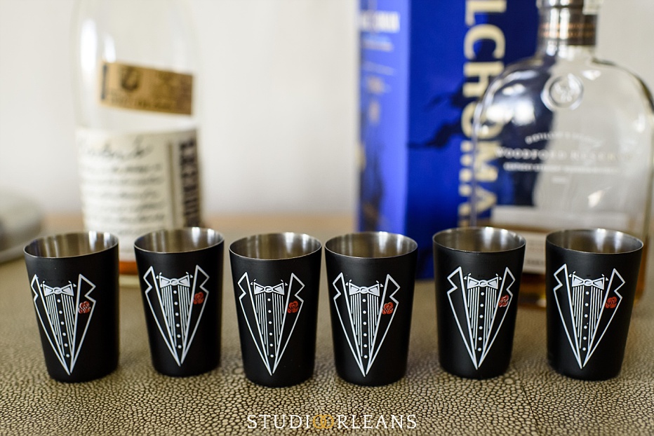 Little tux shot glasses for whiskey are so cute! 