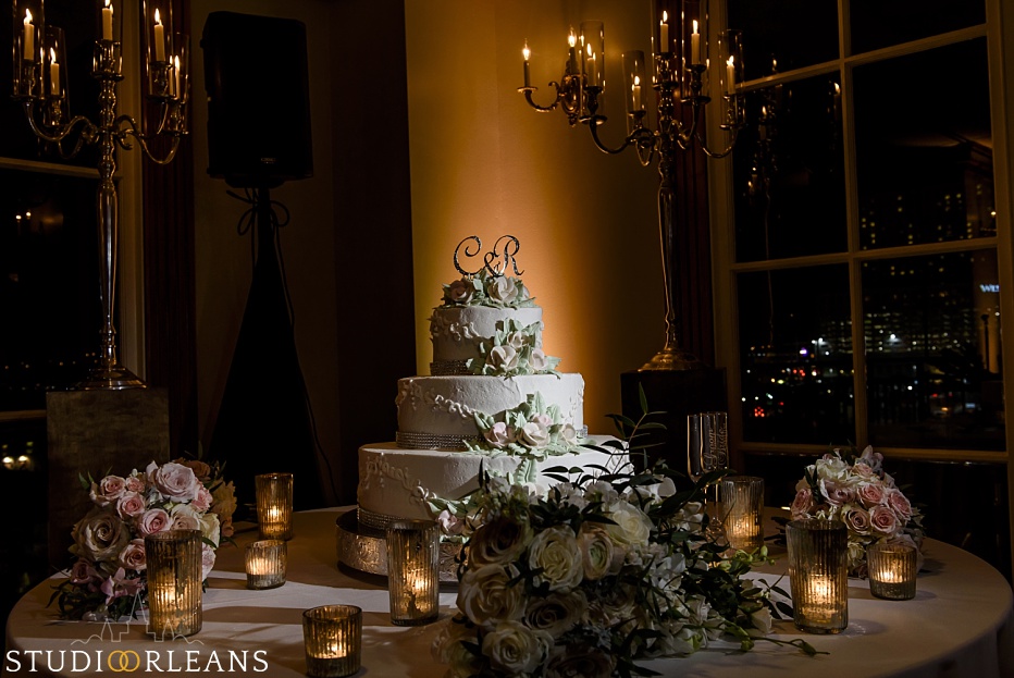 Here is a picture of a beautiful wedding cake created by Swiss Confectionery in New Orleans