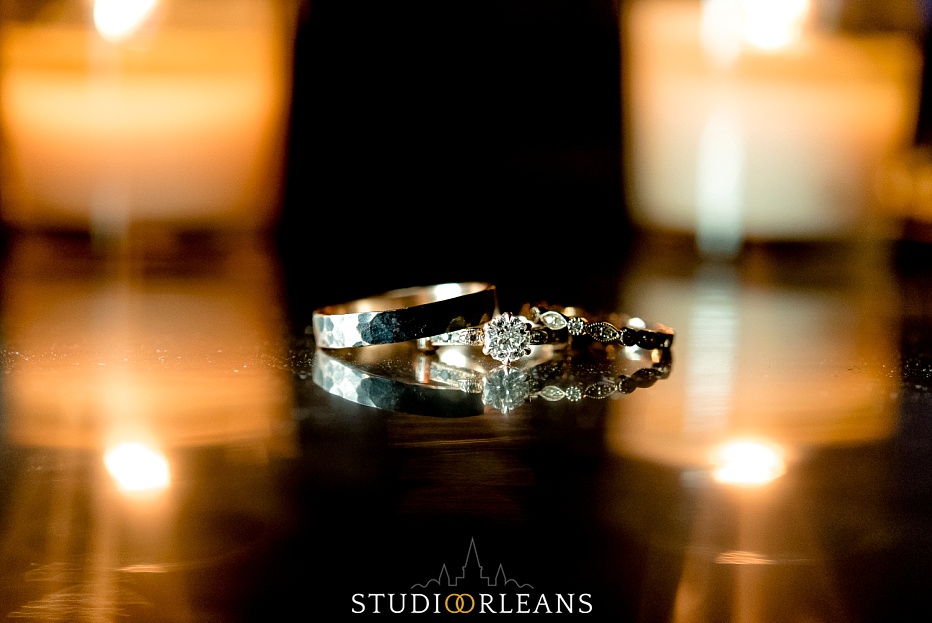 Two beautiful wedding rings at the Berry Barn